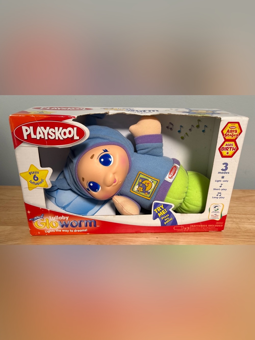 Playskool Lullaby Gloworm Plush Toy - new in box, works great